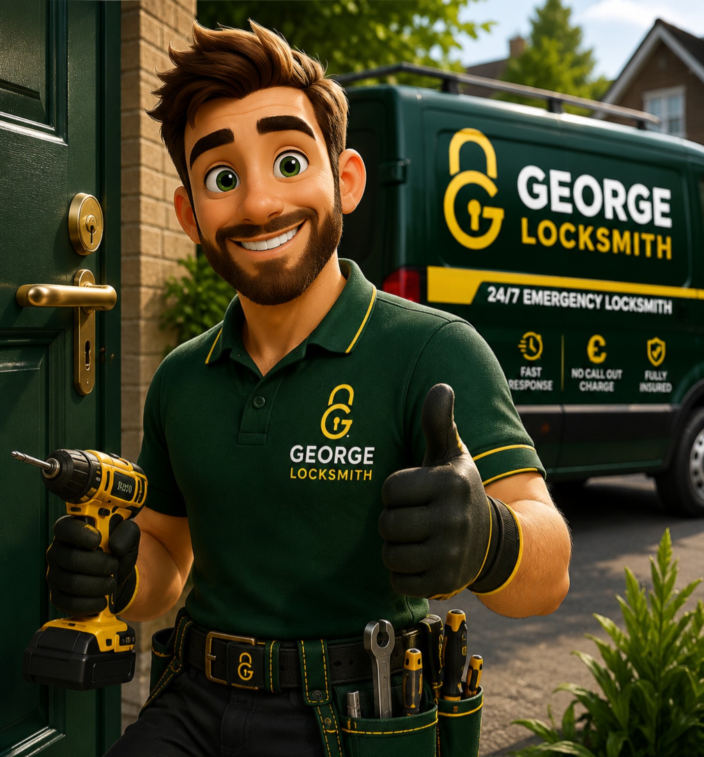 George Locksmith emergency locksmith illustration